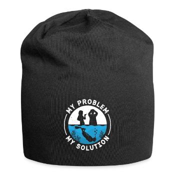 Freediving My Problem My Pictogram Dad Mom Diving - Jersey-Beanie - Schwarz - Vorne