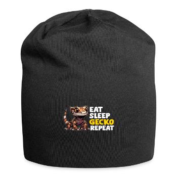 Crested Gecko Men Women Lizard Eyelash Gecko - Jersey Beanie - black - Front