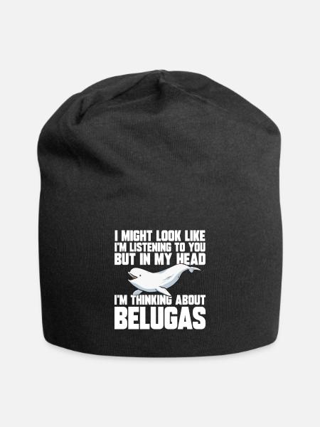 Weißwal Beluga Wal - Jersey-Beanie - Schwarz