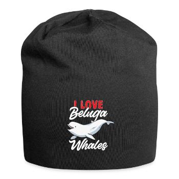 Weißwal Beluga Wal - Jersey-Beanie - Schwarz - Vorne