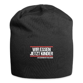 Wir essen jetzt Kinder Grammatik Deutschlehrer - Jersey-Beanie - Schwarz - Vorne