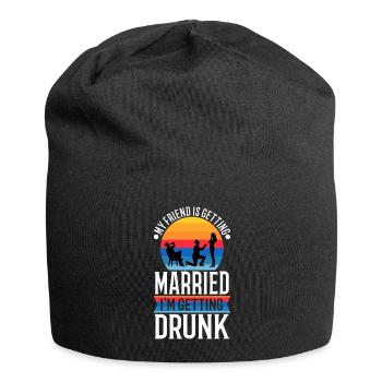 Mon ami se marie, je me saoule - Bonnet en jersey - noir - Devant