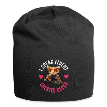 Crested Gecko Men Women Lizard Eyelash Gecko - Jersey Beanie - black - Front