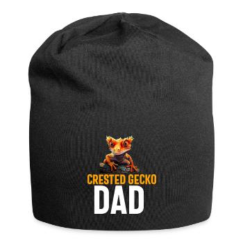 Crested Gecko Men Women Lizard Eyelash Gecko - Jersey Beanie - black - Front