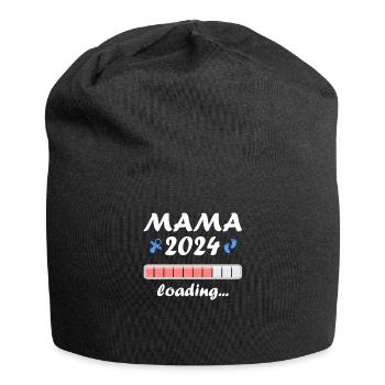 Mama 2024 Loading Schwangerschaft Bekanntgabe Baby - Jersey-Beanie - Schwarz - Vorne