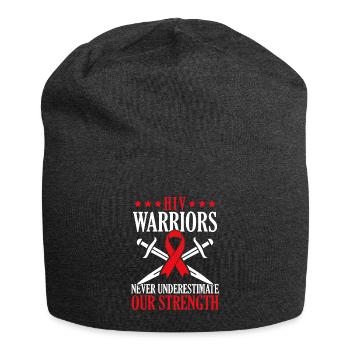 Hiv-krieger Unterschätzen Niemals Unseren - Jersey-Beanie - Anthrazit - Vorne