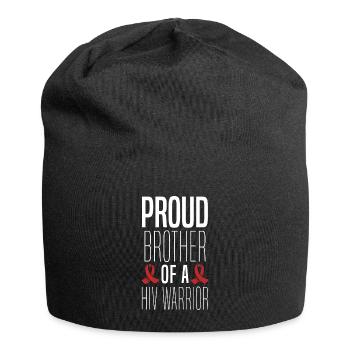 Stolzer Bruder Eines Hiv-kriegers Unterstützt Den - Jersey-Beanie - Schwarz - Vorne