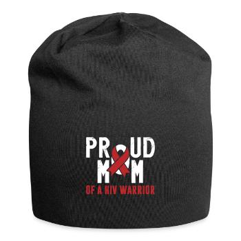 Proud mom of an HIV warrior. Support for - Jersey Beanie - black - Front