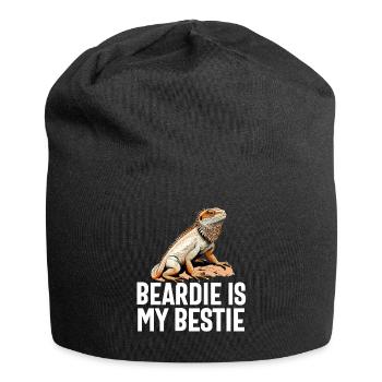 Dragon Barbu Hommes Femmes Filles Enfants Pogona Lézard - Bonnet en jersey - noir - Devant