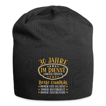 30 Jahre im Dienst 30 Jähriges Dienstjubiläum - Jersey-Beanie - Schwarz - Vorne