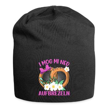 Deutsche Brezeln I Mog Mi ned Aufbrezeln Frauen - Jersey-Beanie - Schwarz - Vorne