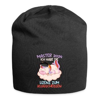 Master 2024 Habe die Lizenz zum Klugscheißen - Jersey-Beanie - Schwarz - Vorne