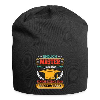 Master Endlich Master Lizenz zum Klugscheissen - Jersey-Beanie - Schwarz - Vorne