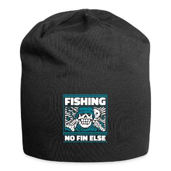 Fishing No Fin Else Hochseeangler Fliegenfischer - Jersey-Beanie - Schwarz - Vorne
