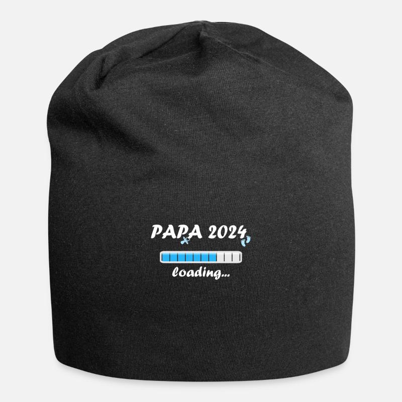 Papa 2024 Loading Vaterschaft Vater Werden Dad - Jersey-Beanie - Schwarz