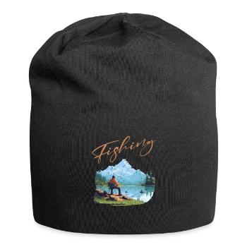 Fishing, Leisure, Contemplative, Quiet, Nature Experience - Jersey Beanie - black - Front