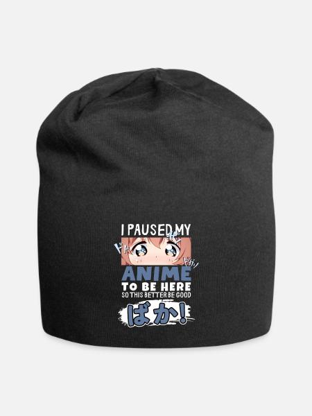 I Paused My Anime To Be Here BAKA! Kawaii Otaku - Jersey Beanie - black
