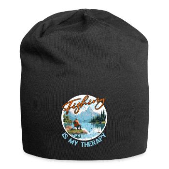 Angeln Freizeit Besinnliche Stille Naturerlebnis - Jersey-Beanie - Schwarz - Vorne
