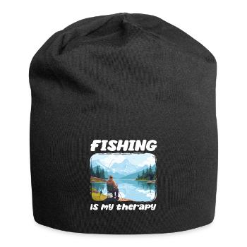 Angeln Freizeit Besinnliche Stille Naturerlebnis - Jersey-Beanie - Schwarz - Vorne