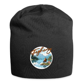 Fishing, Leisure, Contemplative, Quiet, Nature Experience - Jersey Beanie - black - Front