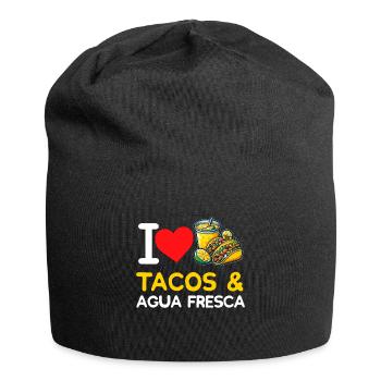 Tacos & Agua Fresca Fun Mexican Food Lover Comida - Jersey-Beanie - Schwarz - Vorne
