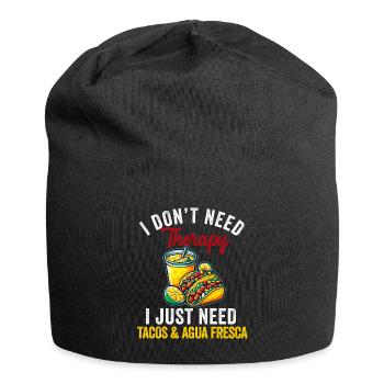 Tacos & Agua Fresca Fun Mexican Food Lover Comida - Jersey-Beanie - Schwarz - Vorne