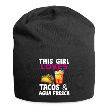 Tacos & Agua Fresca Fun Mexican Food Lover Comida - Jersey-Beanie - Schwarz - Vorne