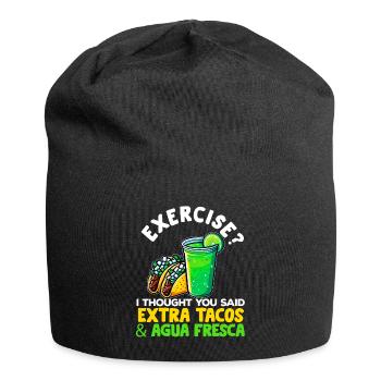 Tacos & Agua Fresca Fun Mexican Food Lover Comida - Jersey-Beanie - Schwarz - Vorne