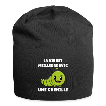 Chenilles insecte Amour petite chenille - Bonnet en jersey - noir - Devant