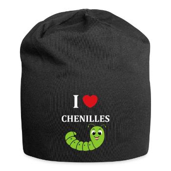 Chenilles insecte Amour petite chenille - Bonnet en jersey - noir - Devant