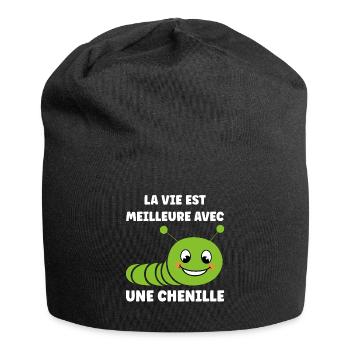 Chenilles insecte Amour petite chenille - Bonnet en jersey - noir - Devant