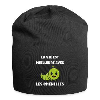 Chenilles insecte Amour petite chenille - Bonnet en jersey - noir - Devant