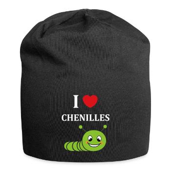 Chenilles insecte Amour petite chenille - Bonnet en jersey - noir - Devant
