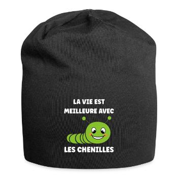 Chenilles insecte Amour petite chenille - Bonnet en jersey - noir - Devant