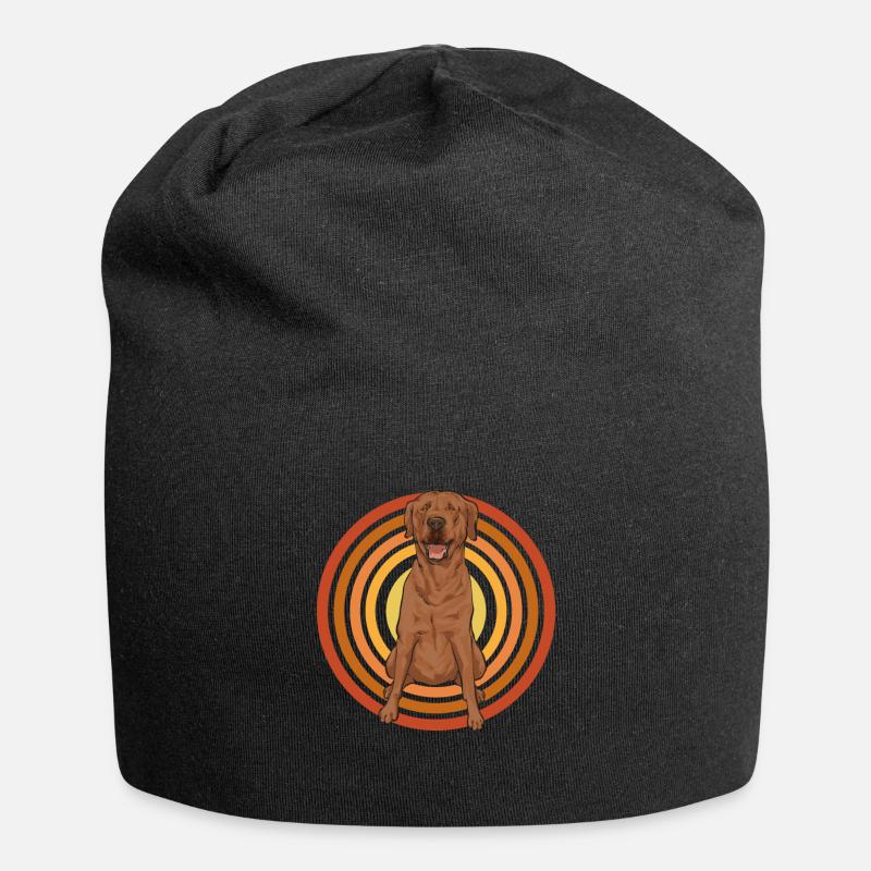 Foxred Labrador Fuchsroter Labrador Retriever - Jersey-Beanie - Schwarz