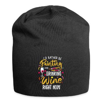 Je préfère peindre - Bonnet en jersey - noir - Devant