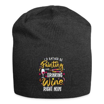 I'd rather be painting - Jersey-Beanie - Anthrazit - Vorne
