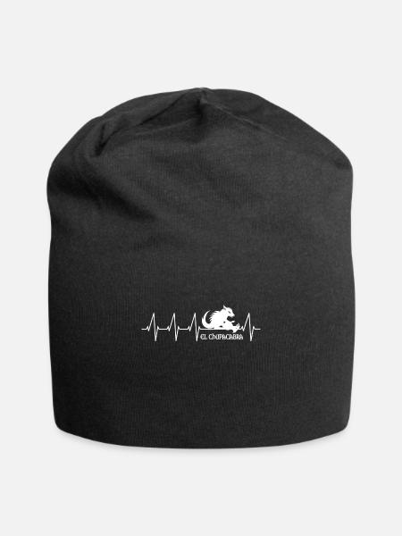 Kryptozoologen Chupacabra-Kreaturen Herzschlag - Jersey-Beanie - Schwarz
