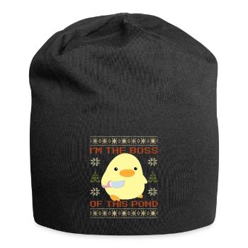 Ente mit Messer Meme - My Pond Ugly Christmas - Jersey-Beanie - Schwarz - Vorne