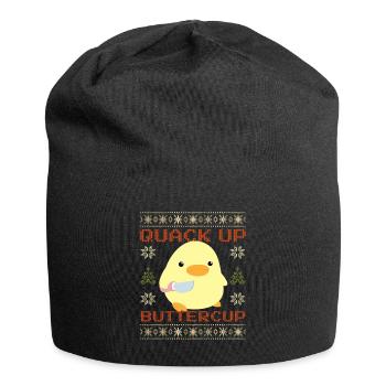 Duck With Knife Meme - Quack Up Ugly Christmas - Jersey Beanie - black - Front