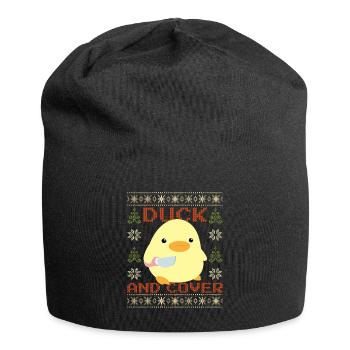 Ente mit Messer Meme - Cover Duck Ugly Christmas - Jersey-Beanie - Schwarz - Vorne