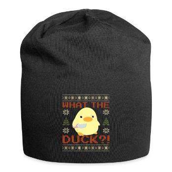 Ente mit Messer Meme - What the Duck? Christmas - Jersey-Beanie - Schwarz - Vorne
