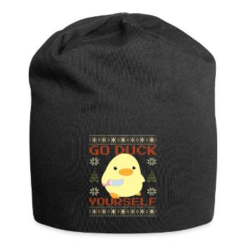 Ente mit Messer Meme Duck Yourself Ugly Christmas - Jersey-Beanie - Schwarz - Vorne