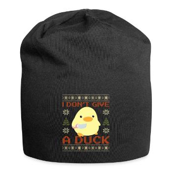 Ente mit Messer Meme Don't give a Duck Christmas - Jersey-Beanie - Schwarz - Vorne