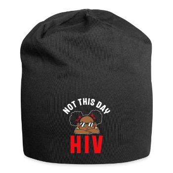 Hiv Warrior Aids Awareness Month Aids Fighter - Jersey Beanie - black - Front