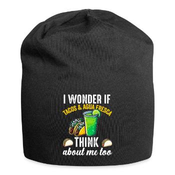 Tacos & Agua Fresca Fun Mexican Food Lover Comida - Jersey-Beanie - Schwarz - Vorne