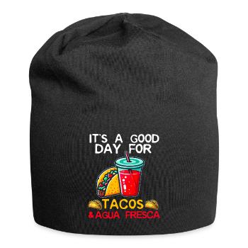Tacos & Agua Fresca Fun Mexican Food Lover Comida - Jersey-Beanie - Schwarz - Vorne
