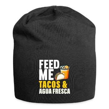 Tacos & Agua Fresca Fun Mexican Food Lover Comida - Jersey-Beanie - Schwarz - Vorne