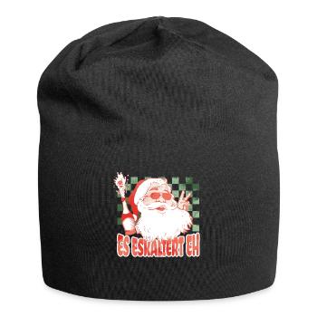 "Es eskaliert eh" Party Kostüm für Weihnachten - Jersey-Beanie - Schwarz - Vorne
