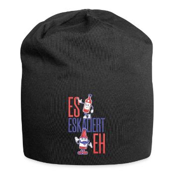 "Es eskaliert eh" Party Kostüm für Mädelsabend - Jersey-Beanie - Schwarz - Vorne